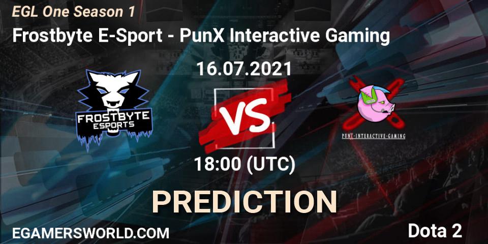 Frostbyte E-Sport - PunX Interactive Gaming: прогноз. 16.07.2021 at 18:40, Dota 2, EGL One Season 1