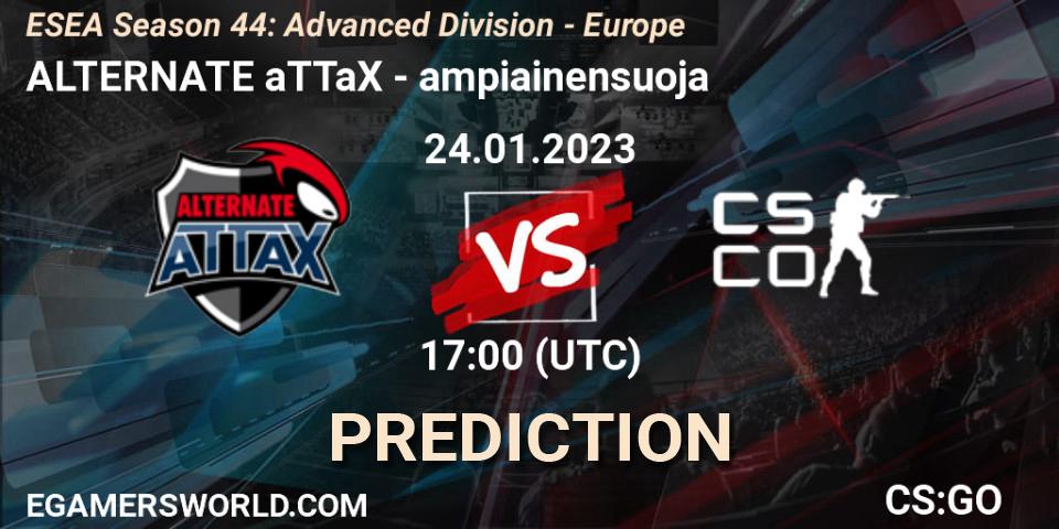 ALTERNATE aTTaX - ampiainensuoja: прогноз. 24.01.2023 at 17:00, Counter-Strike (CS2), ESEA Season 44: Advanced Division - Europe