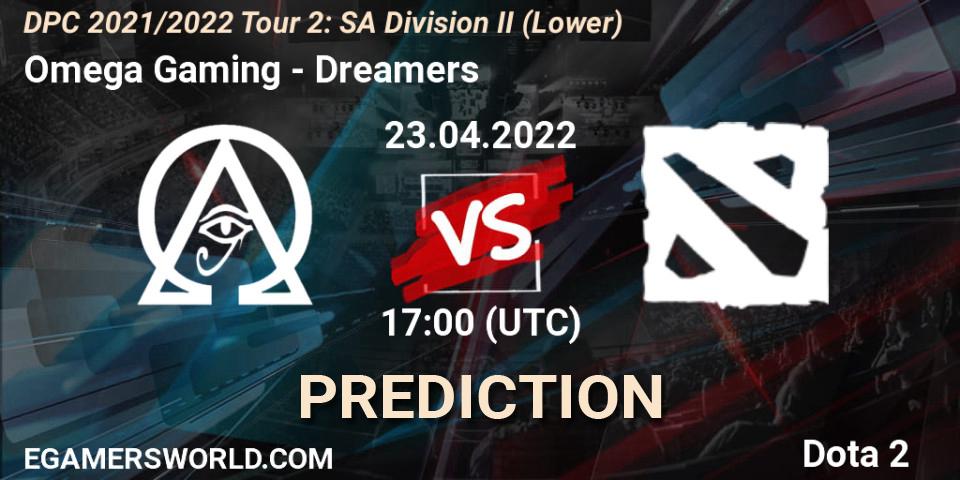 Omega Gaming - Dreamers: прогноз. 23.04.2022 at 17:38, Dota 2, DPC 2021/2022 Tour 2: SA Division II (Lower)