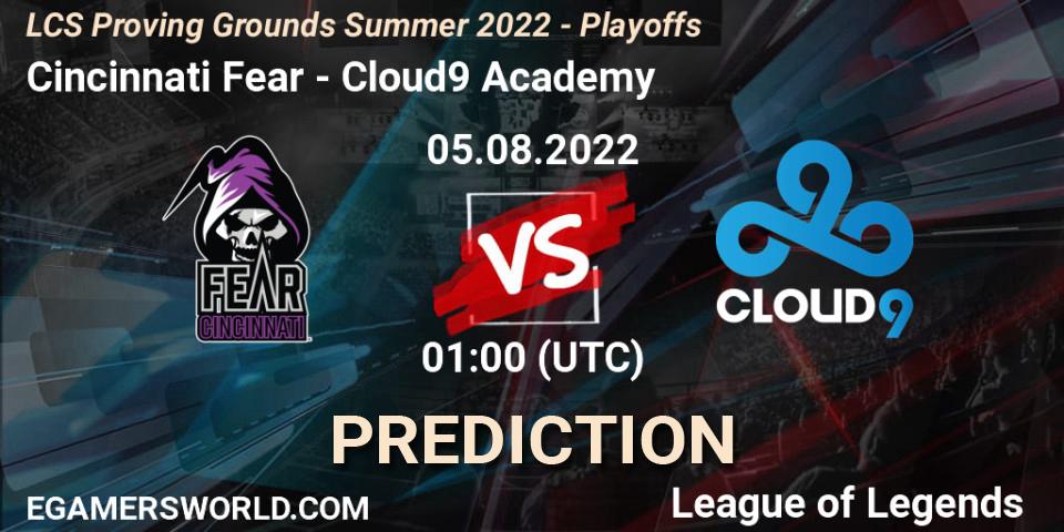Cincinnati Fear - Cloud9 Academy: прогноз. 05.08.2022 at 00:00, LoL, LCS Proving Grounds Summer 2022 - Playoffs