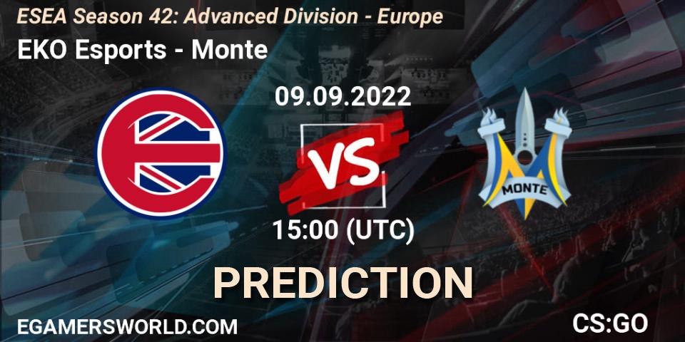 EKO Esports - Monte: прогноз. 09.09.2022 at 15:00, Counter-Strike (CS2), ESEA Season 42: Advanced Division - Europe