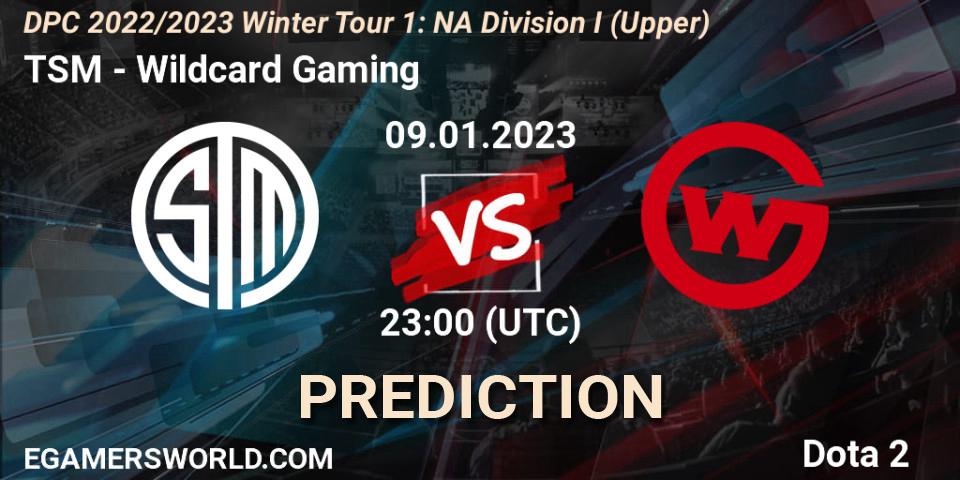 TSM - Wildcard Gaming: прогноз. 09.01.2023 at 23:00, Dota 2, DPC 2022/2023 Winter Tour 1: NA Division I (Upper)