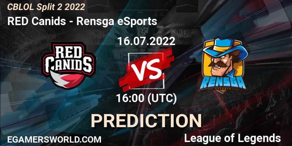 RED Canids - Rensga eSports: прогноз. 16.07.2022 at 16:00, LoL, CBLOL Split 2 2022