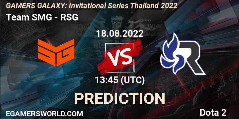 Team SMG - RSG: прогноз. 18.08.2022 at 12:40, Dota 2, GAMERS GALAXY: Invitational Series Thailand 2022