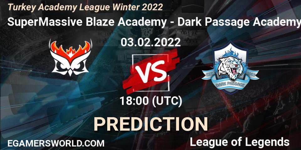 SuperMassive Blaze Academy - Dark Passage Academy: прогноз. 03.02.2022 at 18:00, LoL, Turkey Academy League Winter 2022