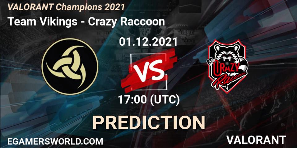Team Vikings - Crazy Raccoon: прогноз. 01.12.2021 at 17:00, VALORANT, VALORANT Champions 2021