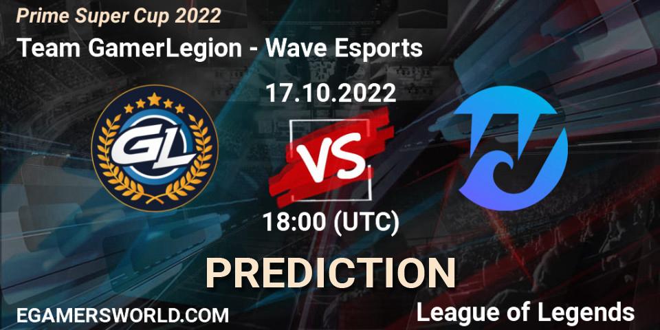Team GamerLegion - Wave Esports: прогноз. 17.10.2022 at 17:00, LoL, Prime Super Cup 2022