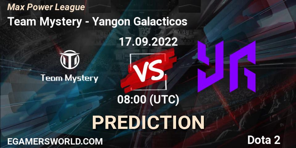 Team Mystery - Yangon Galacticos: прогноз. 17.09.2022 at 09:24, Dota 2, Max Power League
