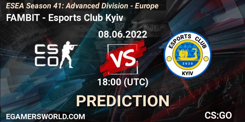 FAMBIT - Esports Club Kyiv: прогноз. 12.06.2022 at 12:00, Counter-Strike (CS2), ESEA Season 41: Advanced Division - Europe