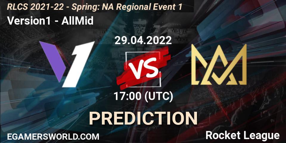 Version1 - AllMid: прогноз. 29.04.2022 at 17:00, Rocket League, RLCS 2021-22 - Spring: NA Regional Event 1
