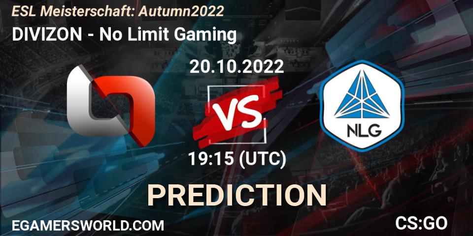 DIVIZON - No Limit Gaming: прогноз. 20.10.2022 at 19:15, Counter-Strike (CS2), ESL Meisterschaft: Autumn 2022