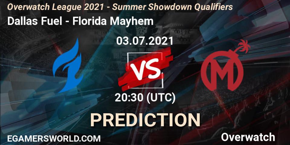 Dallas Fuel - Florida Mayhem: прогноз. 03.07.2021 at 20:30, Overwatch, Overwatch League 2021 - Summer Showdown Qualifiers