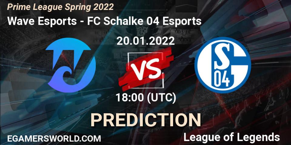 Wave Esports - FC Schalke 04 Esports: прогноз. 20.01.2022 at 18:00, LoL, Prime League Spring 2022