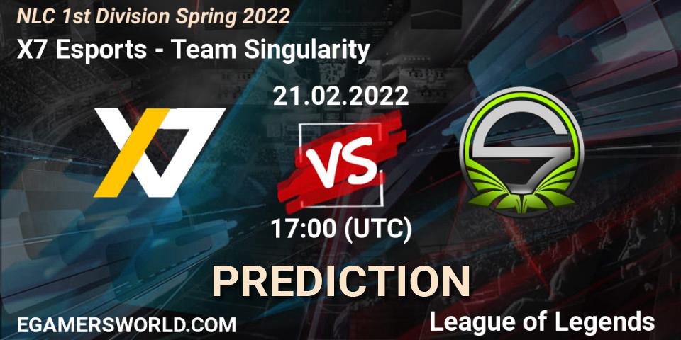 X7 Esports - Team Singularity: прогноз. 21.02.2022 at 20:00, LoL, NLC 1st Division Spring 2022