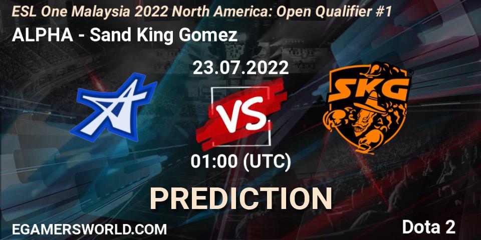 ALPHA - Sand King Gomez: прогноз. 23.07.2022 at 01:09, Dota 2, ESL One Malaysia 2022 North America: Open Qualifier #1