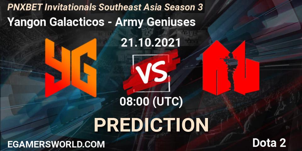 Yangon Galacticos - Army Geniuses: прогноз. 21.10.2021 at 08:25, Dota 2, PNXBET Invitationals Southeast Asia Season 3