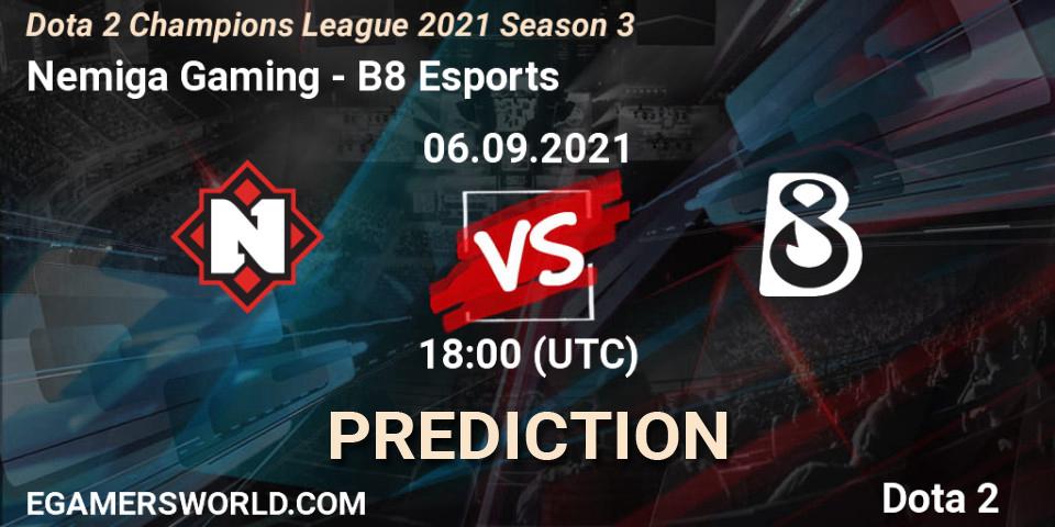 Nemiga Gaming - B8 Esports: прогноз. 06.09.2021 at 18:16, Dota 2, Dota 2 Champions League 2021 Season 3