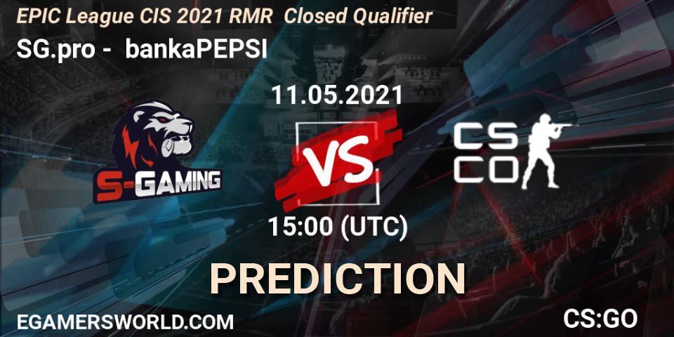 SG.pro - bankaPEPSI: прогноз. 11.05.2021 at 14:00, Counter-Strike (CS2), EPIC League CIS 2021 RMR Closed Qualifier
