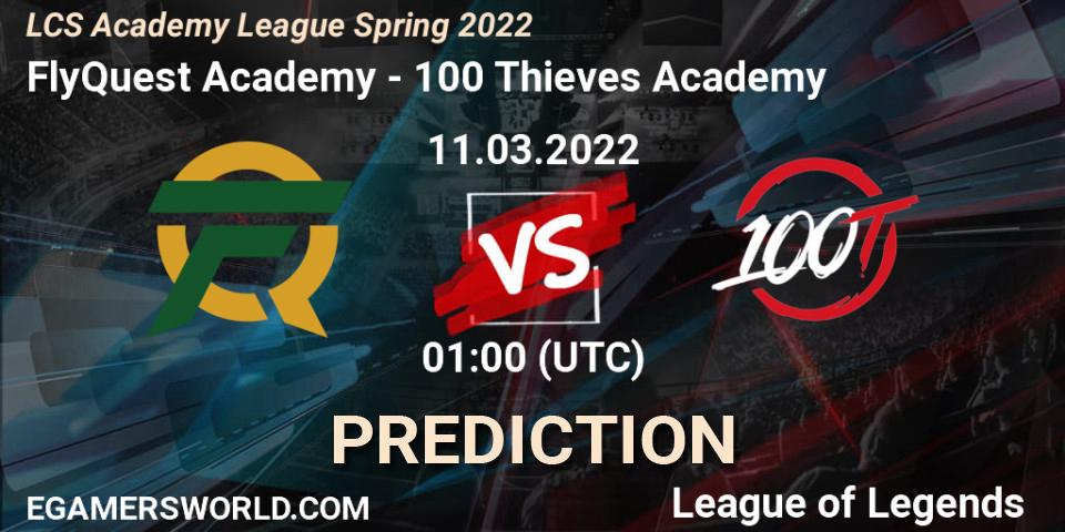 FlyQuest Academy - 100 Thieves Academy: прогноз. 11.03.2022 at 01:00, LoL, LCS Academy League Spring 2022