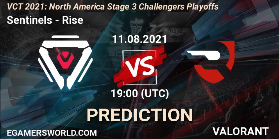 Sentinels - Rise: прогноз. 11.08.2021 at 19:00, VALORANT, VCT 2021: North America Stage 3 Challengers Playoffs