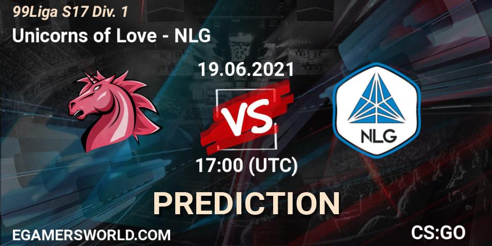 Unicorns of Love - NLG: прогноз. 19.06.2021 at 17:00, Counter-Strike (CS2), 99Liga S17 Div. 1