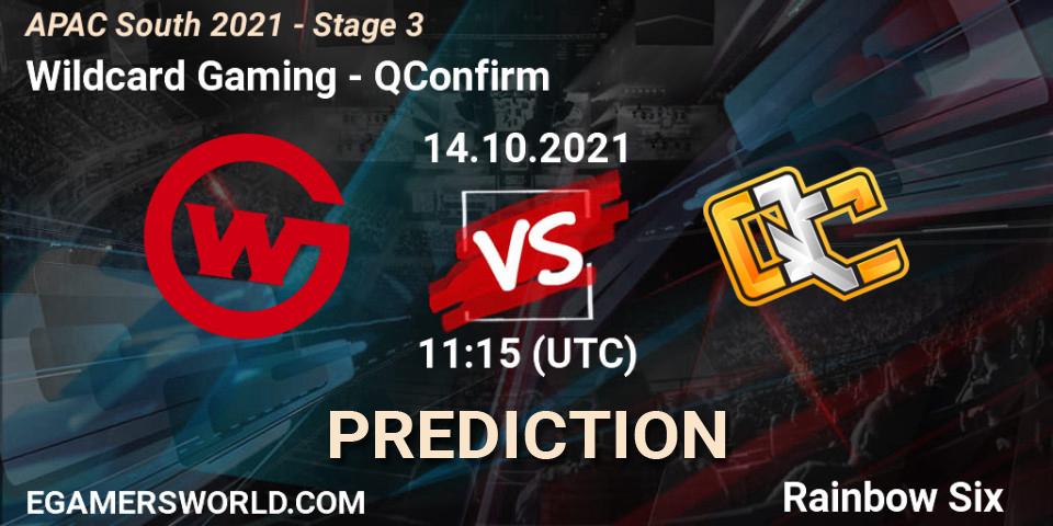 Wildcard Gaming - QConfirm: прогноз. 15.10.2021 at 11:15, Rainbow Six, APAC South 2021 - Stage 3