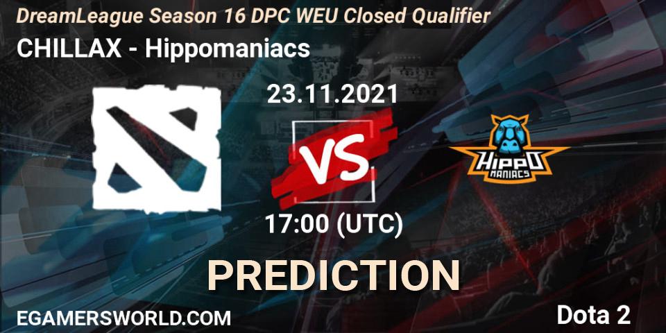 CHILLAX - Hippomaniacs: прогноз. 23.11.2021 at 17:10, Dota 2, DPC 2022 Season 1: Euro - Closed Qualifier (DreamLeague Season 16)