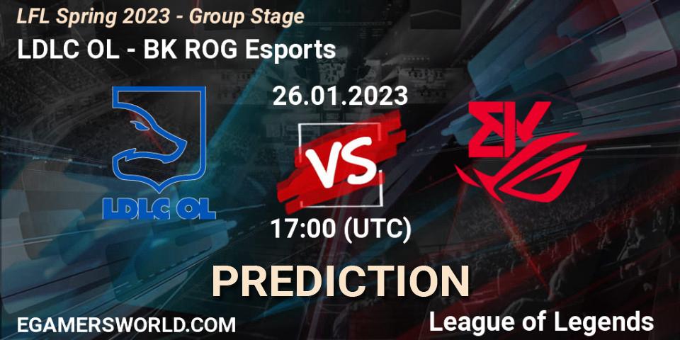 LDLC OL - BK ROG Esports: прогноз. 26.01.2023 at 17:00, LoL, LFL Spring 2023 - Group Stage