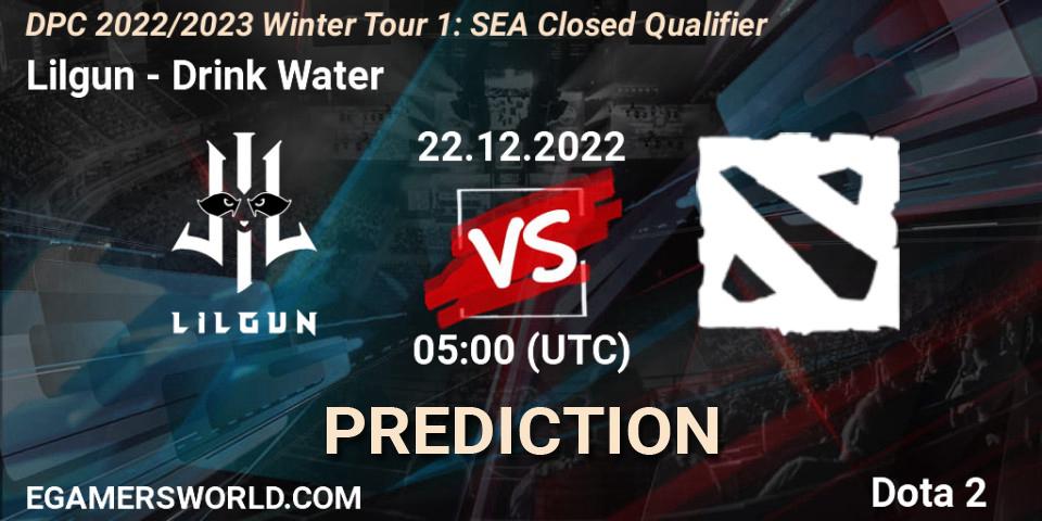 Lilgun - Drink Water: прогноз. 22.12.2022 at 05:01, Dota 2, DPC 2022/2023 Winter Tour 1: SEA Closed Qualifier