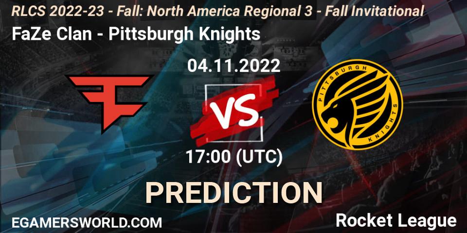 FaZe Clan - Pittsburgh Knights: прогноз. 04.11.2022 at 17:00, Rocket League, RLCS 2022-23 - Fall: North America Regional 3 - Fall Invitational