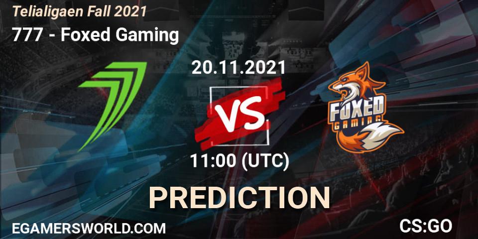 777 - Foxed Gaming: прогноз. 20.11.2021 at 11:00, Counter-Strike (CS2), Telialigaen Fall 2021