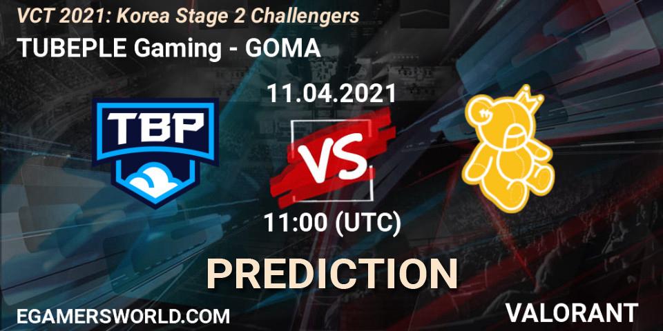 TUBEPLE Gaming - GOMA: прогноз. 11.04.2021 at 11:00, VALORANT, VCT 2021: Korea Stage 2 Challengers