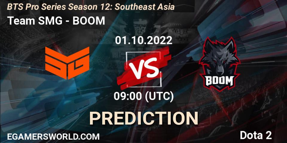 Team SMG - BOOM: прогноз. 01.10.2022 at 09:11, Dota 2, BTS Pro Series Season 12: Southeast Asia