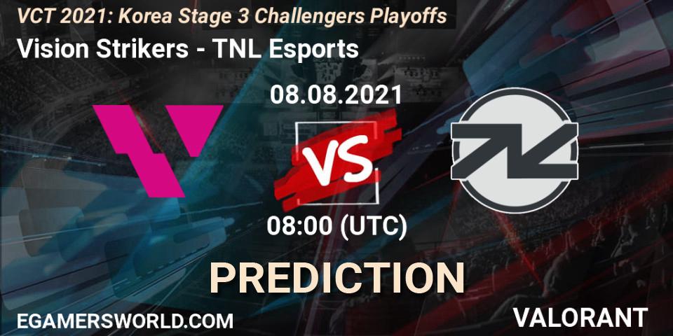 Vision Strikers - TNL Esports: прогноз. 08.08.2021 at 08:00, VALORANT, VCT 2021: Korea Stage 3 Challengers Playoffs