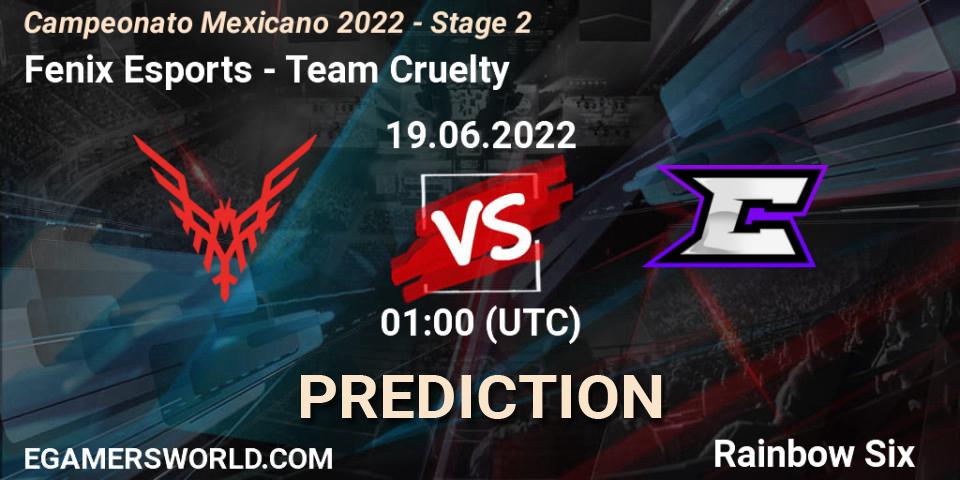 Fenix Esports - Team Cruelty: прогноз. 19.06.2022 at 02:00, Rainbow Six, Campeonato Mexicano 2022 - Stage 2