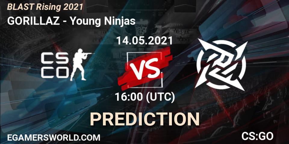 GORILLAZ - Young Ninjas: прогноз. 14.05.2021 at 16:00, Counter-Strike (CS2), BLAST Rising 2021