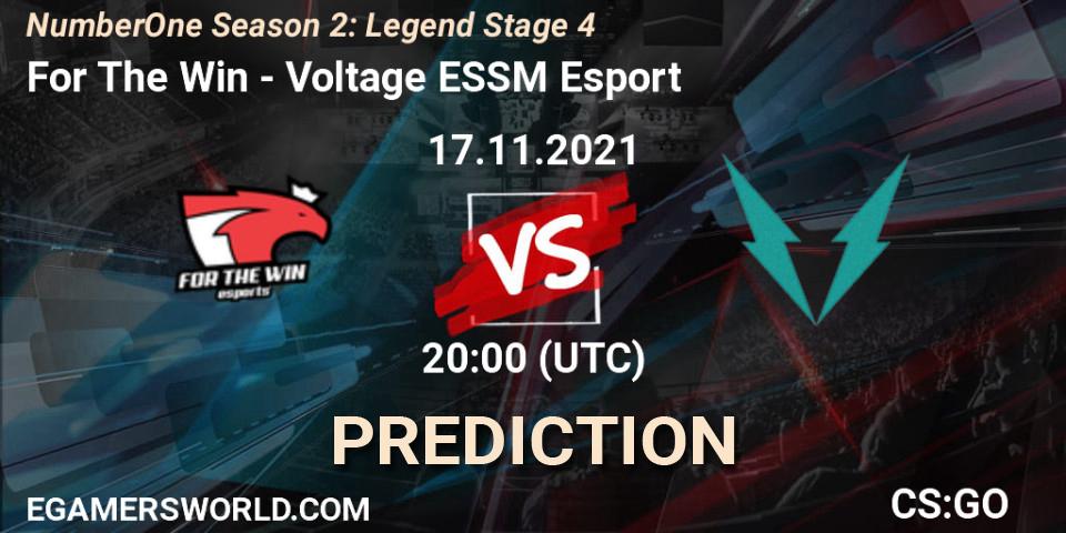 For The Win - Voltage ESSM Esport: прогноз. 17.11.2021 at 20:00, Counter-Strike (CS2), NumberOne Season 2: Legend Stage 4