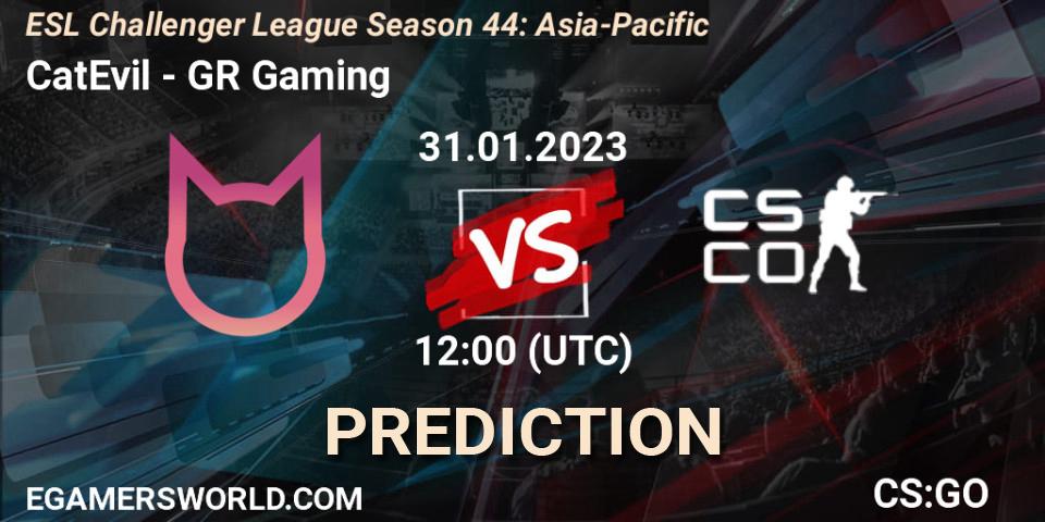 CatEvil - GR Gaming: прогноз. 31.01.23, CS2 (CS:GO), ESL Challenger League Season 44: Asia-Pacific