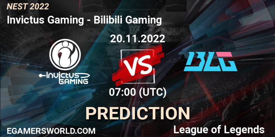 Invictus Gaming - Bilibili Gaming: прогноз. 20.11.2022 at 07:30, LoL, NEST 2022
