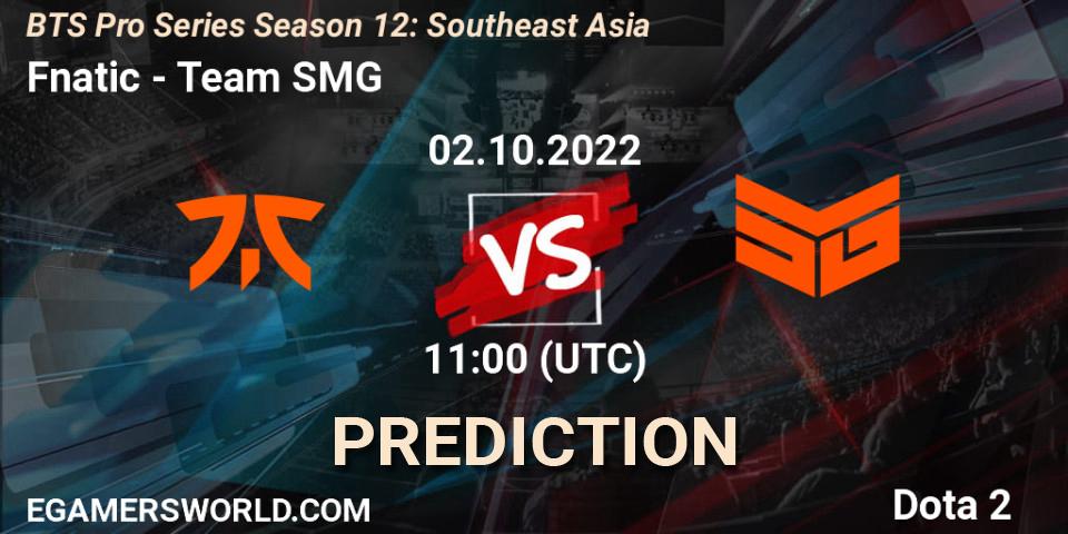 Fnatic - Team SMG: прогноз. 02.10.2022 at 11:13, Dota 2, BTS Pro Series Season 12: Southeast Asia