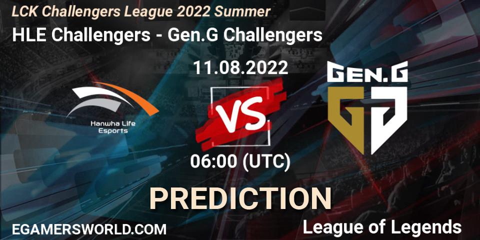 HLE Challengers - Gen.G Challengers: прогноз. 11.08.2022 at 06:00, LoL, LCK Challengers League 2022 Summer