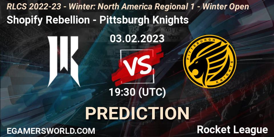 Shopify Rebellion - Pittsburgh Knights: прогноз. 03.02.2023 at 19:30, Rocket League, RLCS 2022-23 - Winter: North America Regional 1 - Winter Open
