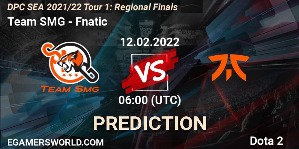 Team SMG - Fnatic: прогноз. 12.02.2022 at 06:02, Dota 2, DPC SEA 2021/22 Tour 1: Regional Finals