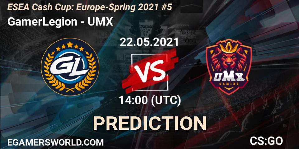 GamerLegion - UMX: прогноз. 22.05.2021 at 14:00, Counter-Strike (CS2), ESEA Cash Cup: Europe - Spring 2021 #5