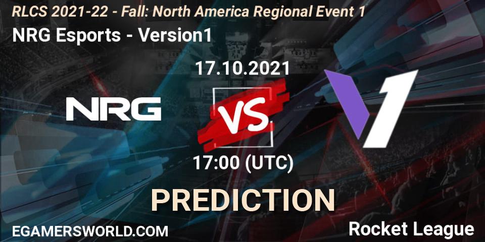 NRG Esports - Version1: прогноз. 17.10.2021 at 17:00, Rocket League, RLCS 2021-22 - Fall: North America Regional Event 1