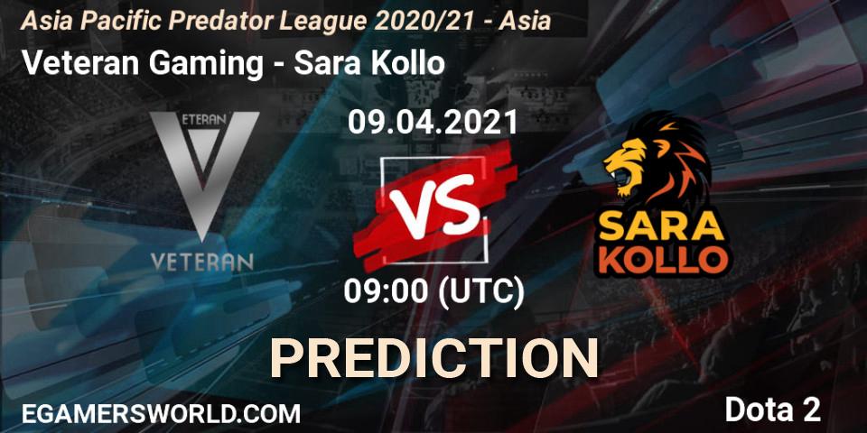 Veteran Gaming - Sara Kollo: прогноз. 09.04.2021 at 11:02, Dota 2, Asia Pacific Predator League 2020/21 - Asia
