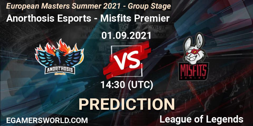 Anorthosis Esports - Misfits Premier: прогноз. 01.09.2021 at 14:30, LoL, European Masters Summer 2021 - Group Stage