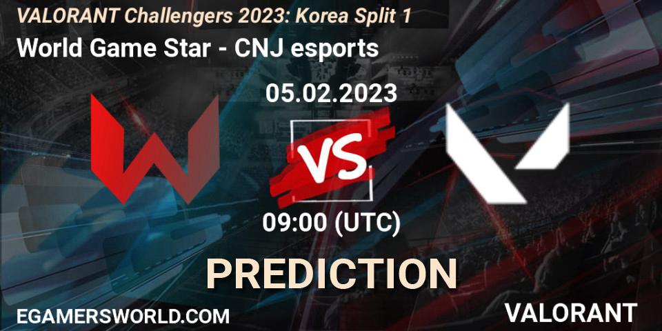 World Game Star - CNJ Esports: прогноз. 05.02.23, VALORANT, VALORANT Challengers 2023: Korea Split 1