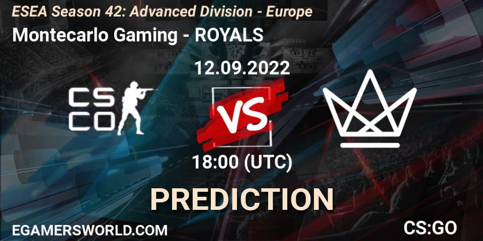 Montecarlo Gaming - ROYALS: прогноз. 12.09.2022 at 18:00, Counter-Strike (CS2), ESEA Season 42: Advanced Division - Europe
