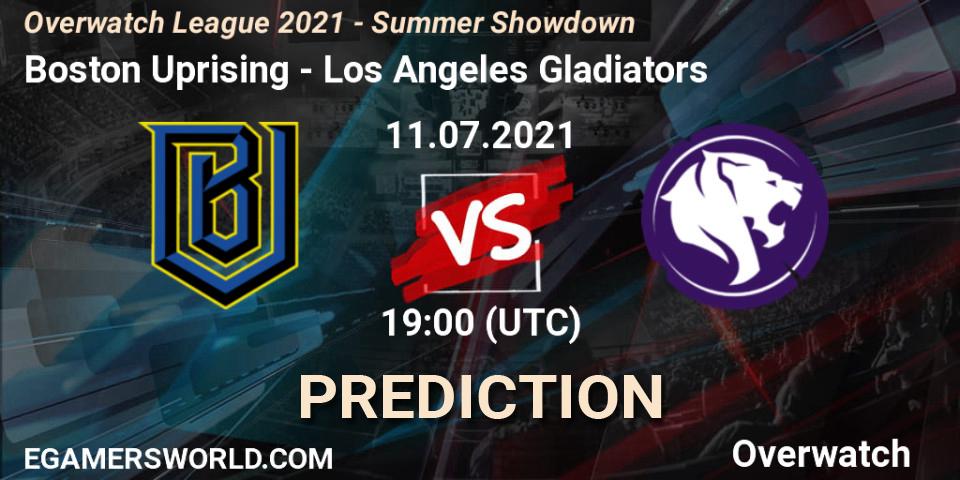 Boston Uprising - Los Angeles Gladiators: прогноз. 11.07.2021 at 20:45, Overwatch, Overwatch League 2021 - Summer Showdown